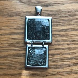 Black stone necklace pendant.